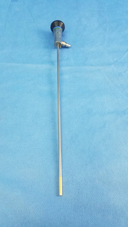 Silver surgical endoscope with black lens cap and brass tip compatible olympus cystoscopic systems a22000a model