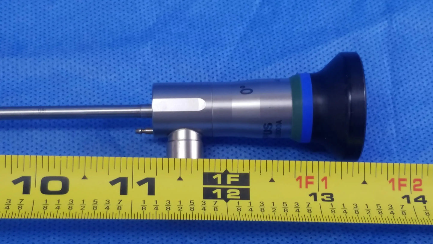 Silver metallic olympus germany a22000a 0° autoclave cystoscope with black tip and blue-green ring compatible olympus cystoscopic systems