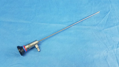 Silver surgical endoscope with black red blue circular headpiece compatible Olympus cystoscopic a22002a for cystoscopic systems
