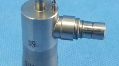 Silver metallic autoclave cystoscope with cylindrical body and angled connector compatible olympus cystoscopic a22002a