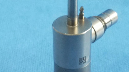 Silver metallic cylindrical sensor with threaded connection and pin for compatible olympus cystoscopic a22002a systems