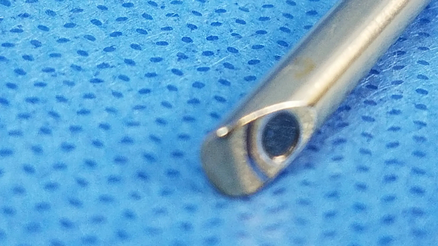 Olympus Germany a22003a rigid telescope features a metallic polished surgical needle with a 70° angled tip and black hole