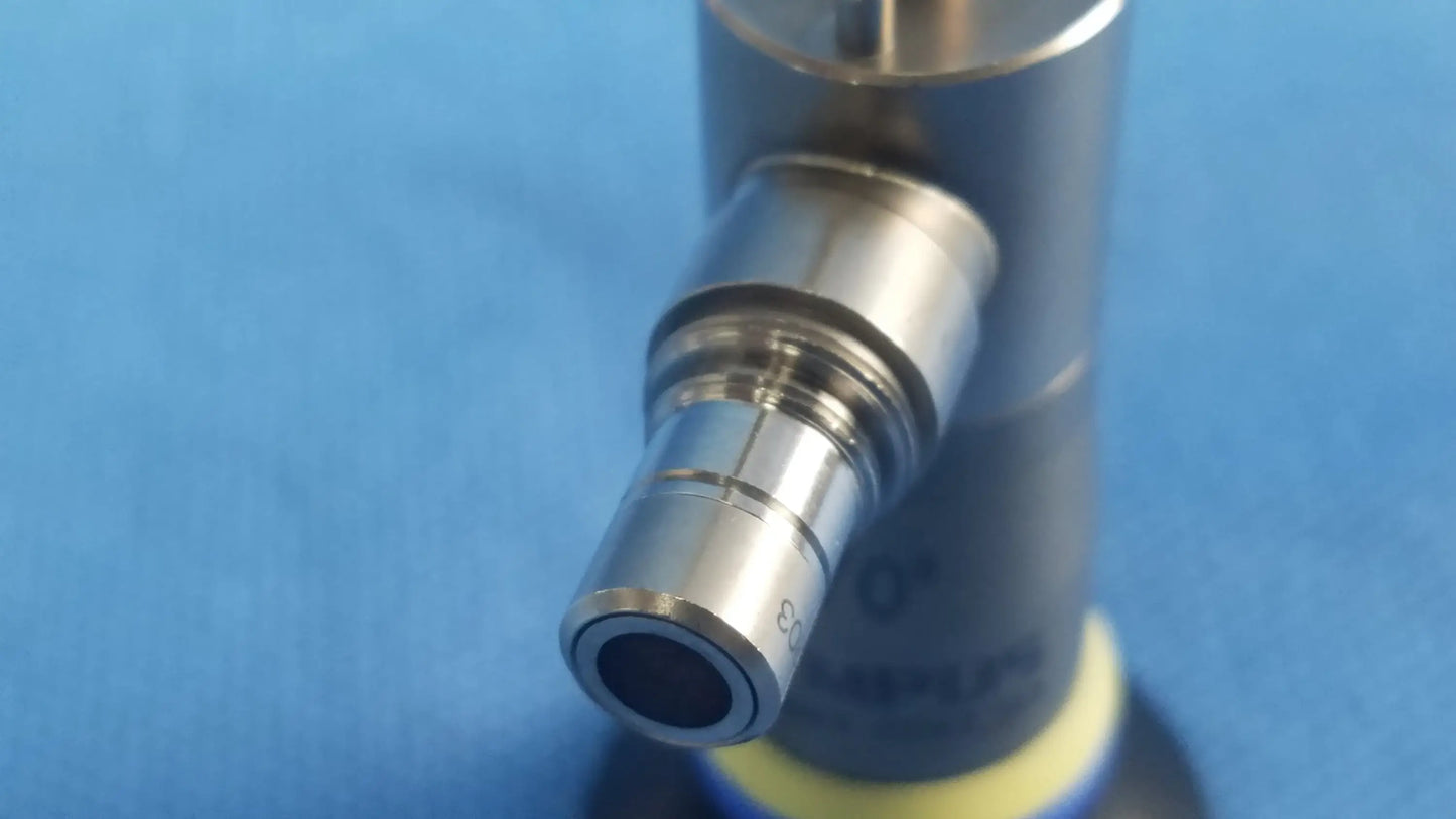 Silver metallic rigid telescope with cylindrical threaded body compatible with olympus endoscopic systems germany a22003a