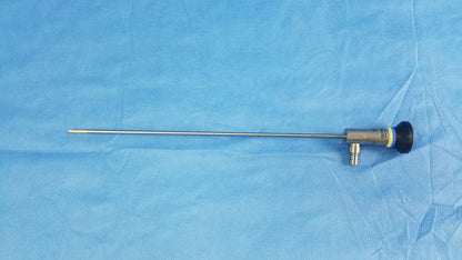 Silver rigid telescope with black and yellow capped tip compatible olympus endoscopic systems for precise surgical use