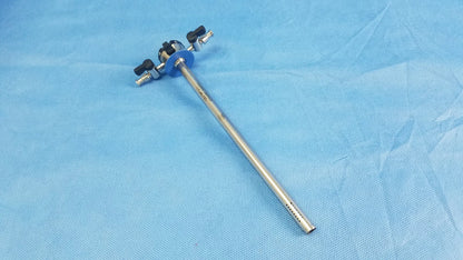 Olympus Germany A22025A continuous-flow outer resectoscope sheath with silver metallic shaft, blue handle, and black adjustment knobs