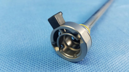 Silver surgical instrument component with black plastic handle and yellow o-ring compatible olympus hysteroscopic model a22041a