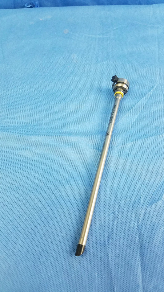 Silver Olympus Germany A22041A hysteroscopic inner sheath with black tip yellow ring and engraved text endoscopic instrument component