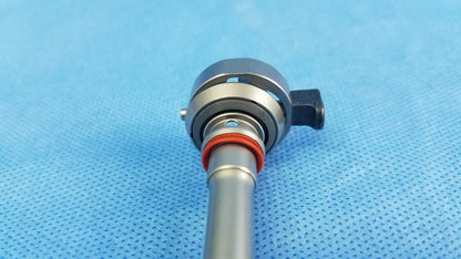 Silver surgical resection sheath with black handle and red o-ring instrument component 26fr resection sheath by Olympus Germany