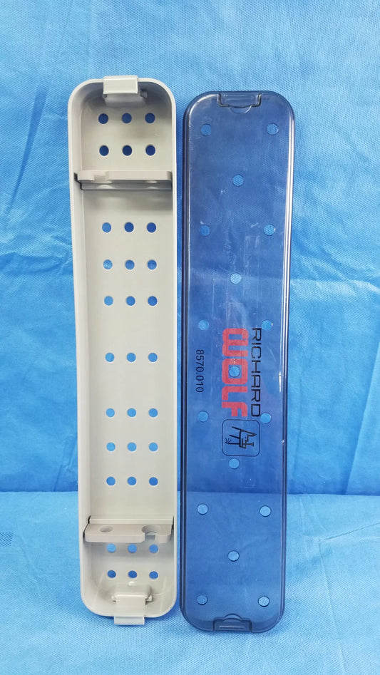 Transparent blue plastic working insert with circular holes for Richard Wolf A42091A hystero-resectoscope tray