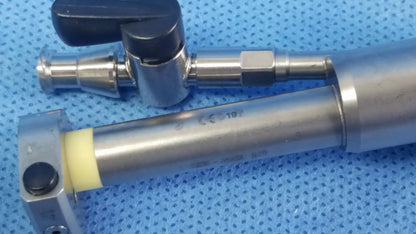 Silver surgical working insert with black handle and yellow rubber seal for richard wolf a42091a hystero-resectoscope