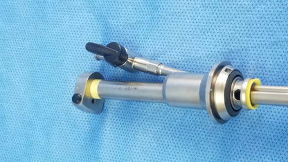 Silver surgical working insert with black handle and yellow seals for richard wolf a42091a hystero-resectoscope tray