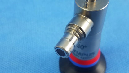 Silver metallic olympus germany autoclave cystoscope a22002a with 30-degree angled lens and red blue ring base compatible olympus cystoscopic systems
