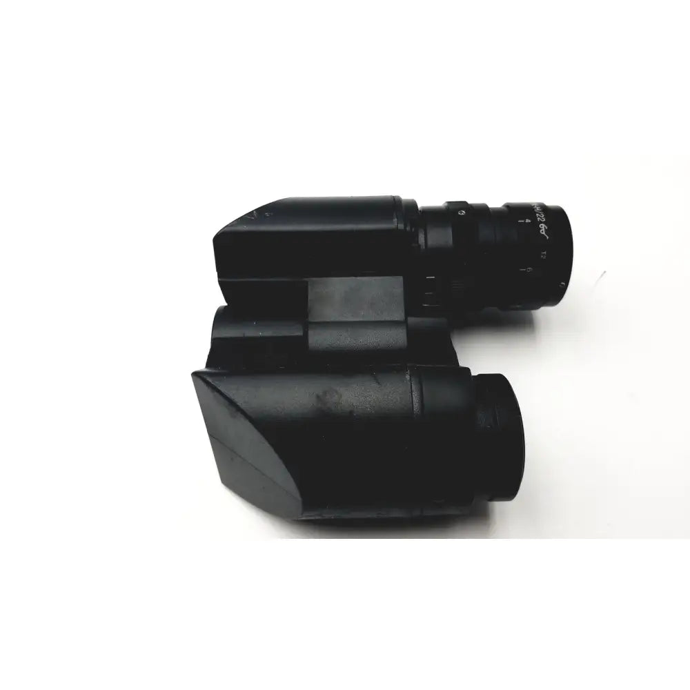 Black matte-finished olympus japan microscope head wh10x-h/22 with rugged angular design and visible lens markings