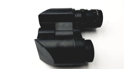 Black matte-finished olympus japan microscope head wh10x-h/22 with rugged angular design and visible lens markings