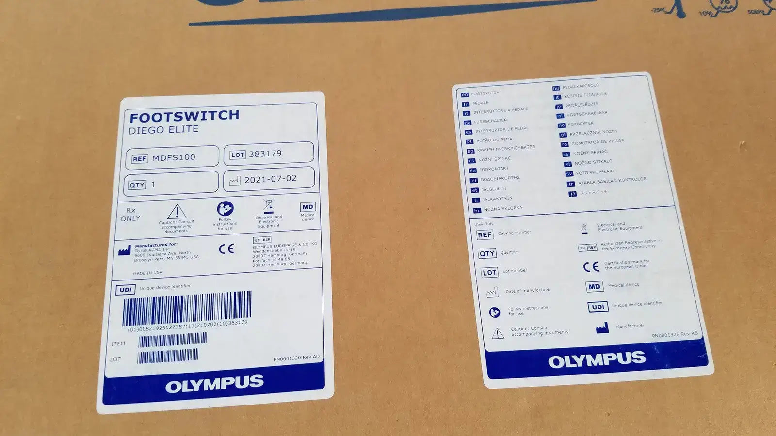 Olympus MDFS100 Footswitch For Diego Elite System Footswitch, second-hand product photo 1