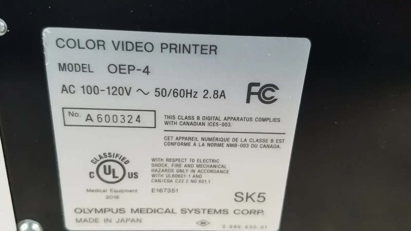 Olympus OEP-4 HDTV Color Video Printer Medical Video Printer, second-hand product photo 8