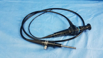Black olympus rhino-laryngoscope enf-p4 fiber optic endoscope with flexible coiled cable and metallic tip