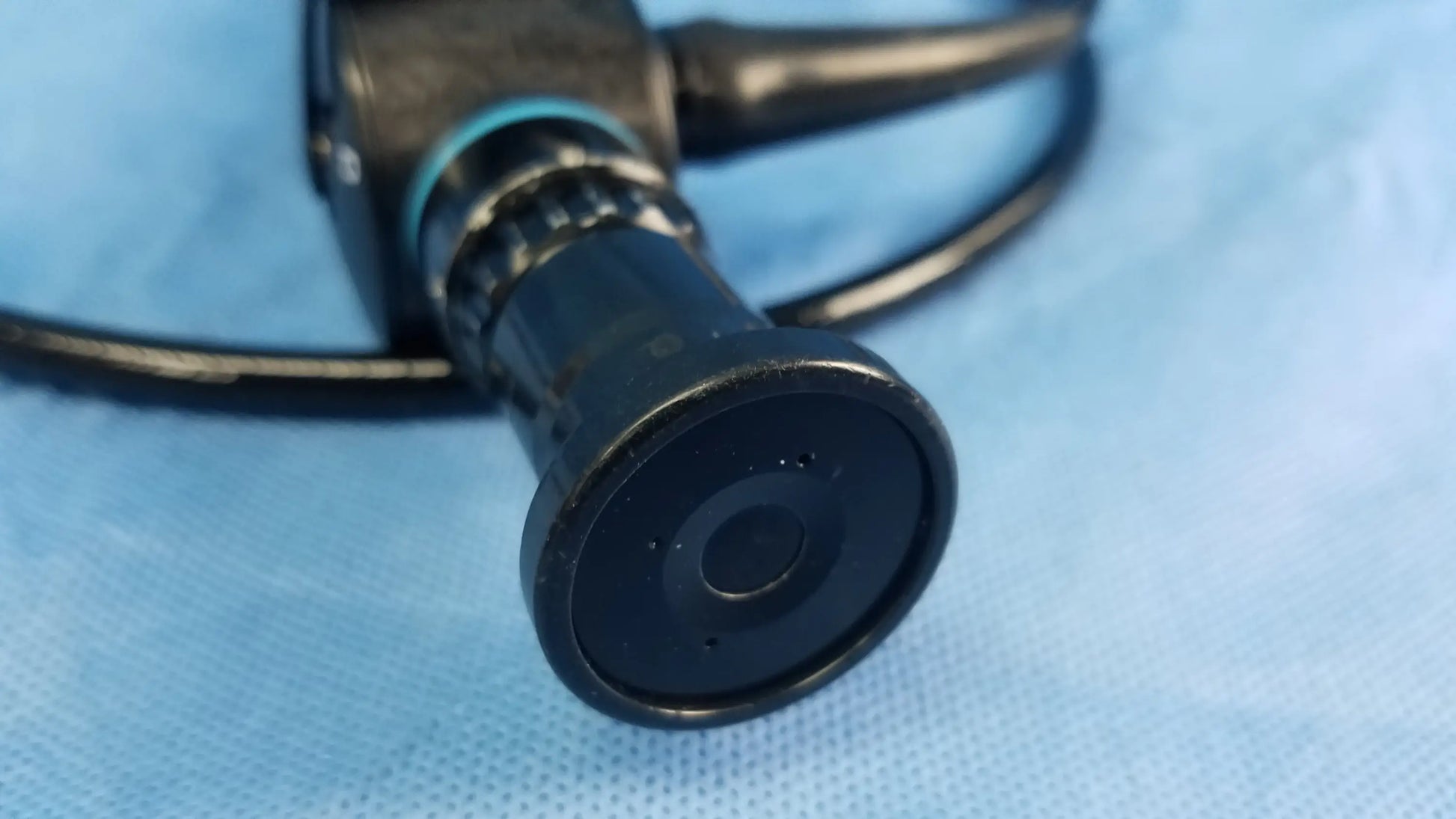 Black Olympus Rhino-Laryngoscope ENF-P4 fiber optic endoscope with circular lens and textured flexible fiber optic grip