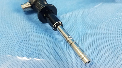 Olympus rhino-laryngoscope ENF-P4 fiber optic endoscope with black and silver flexible fiber optic threaded metallic shaft