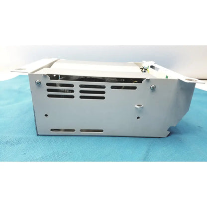 Silver metallic olympus separation transformer power supply unit with rectangular design and ventilation slots along sides