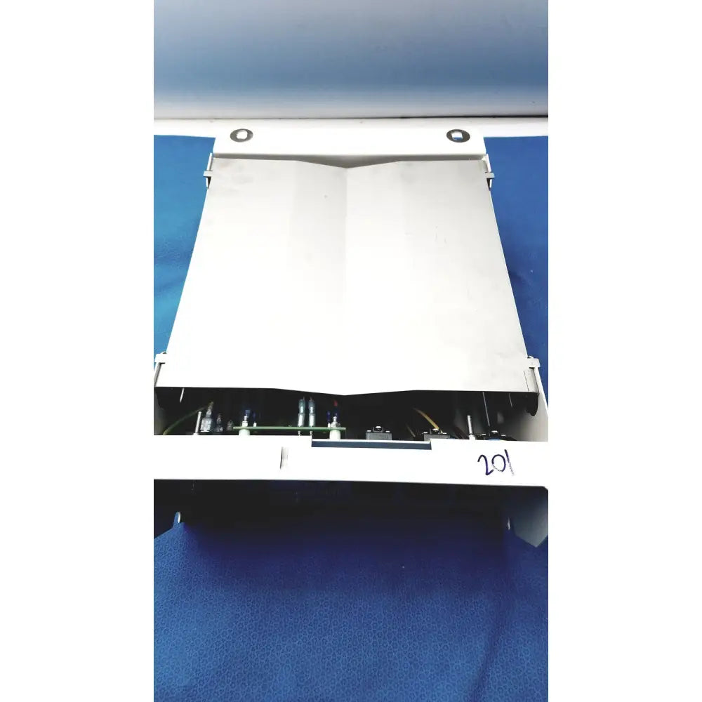 White industrial-grade electronic enclosure with internal circuitry of olympus separation transformer maj-1647 set b