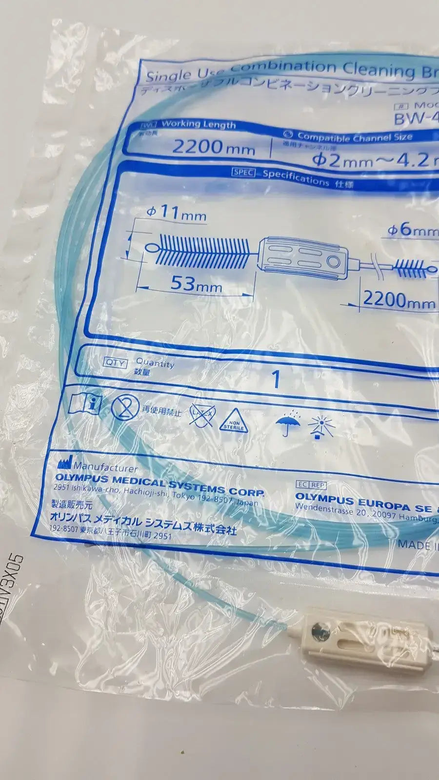 Olympus Single Use Combination Cleaning Brush BW-412T Endoscope Cleaning Brush, second-hand product photo 5