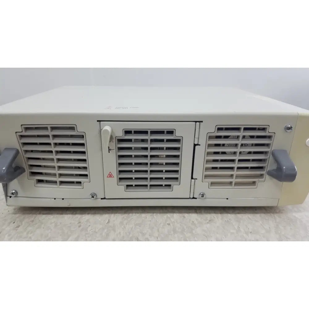 Beige industrial server rack with gray ventilation grilles and side handles for olympus visera clv-s40 emergency lamp