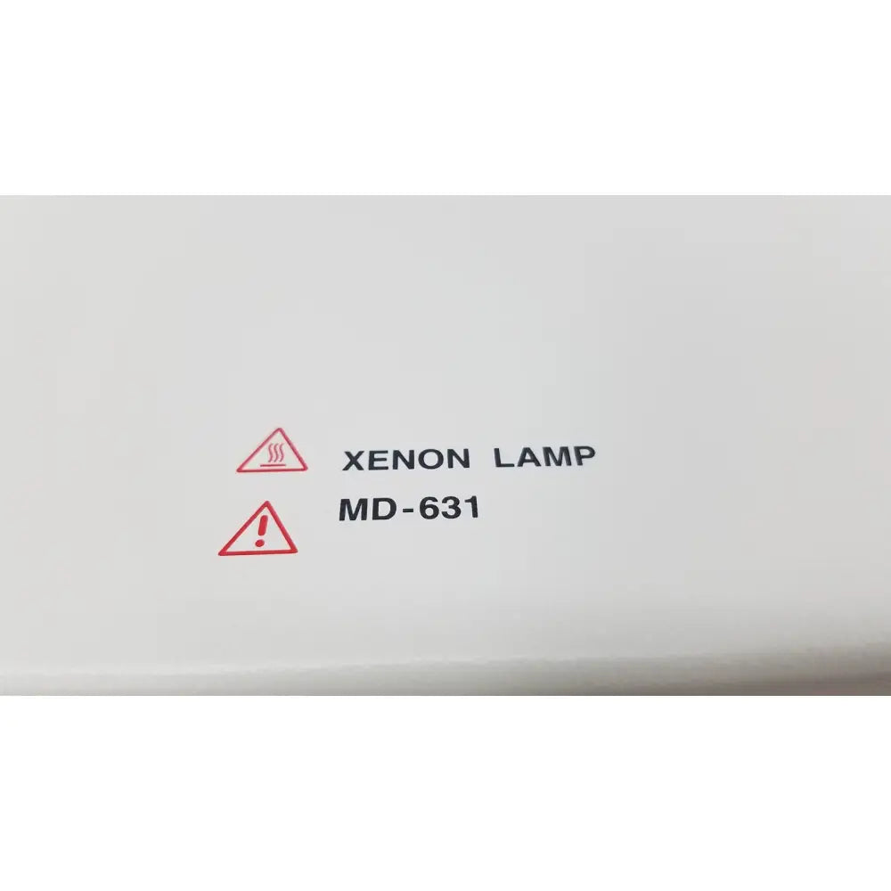White xenon lamp labeled xenon lamp md-631 with red warning symbols for olympus visera clv-s40 emergency lamp