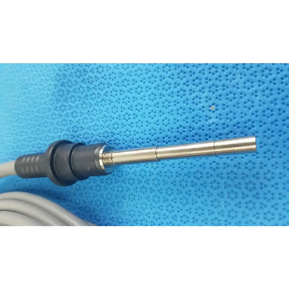 Silver metallic probe with black plastic housing and gray cable for olympus wa03300a light guide in medical equipment