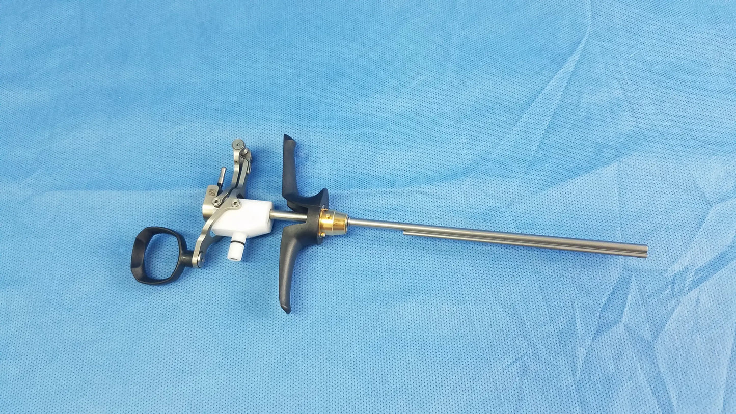 Black and white olympus wa22367a bipolar passive working element with metallic shaft and ergonomic trigger handles