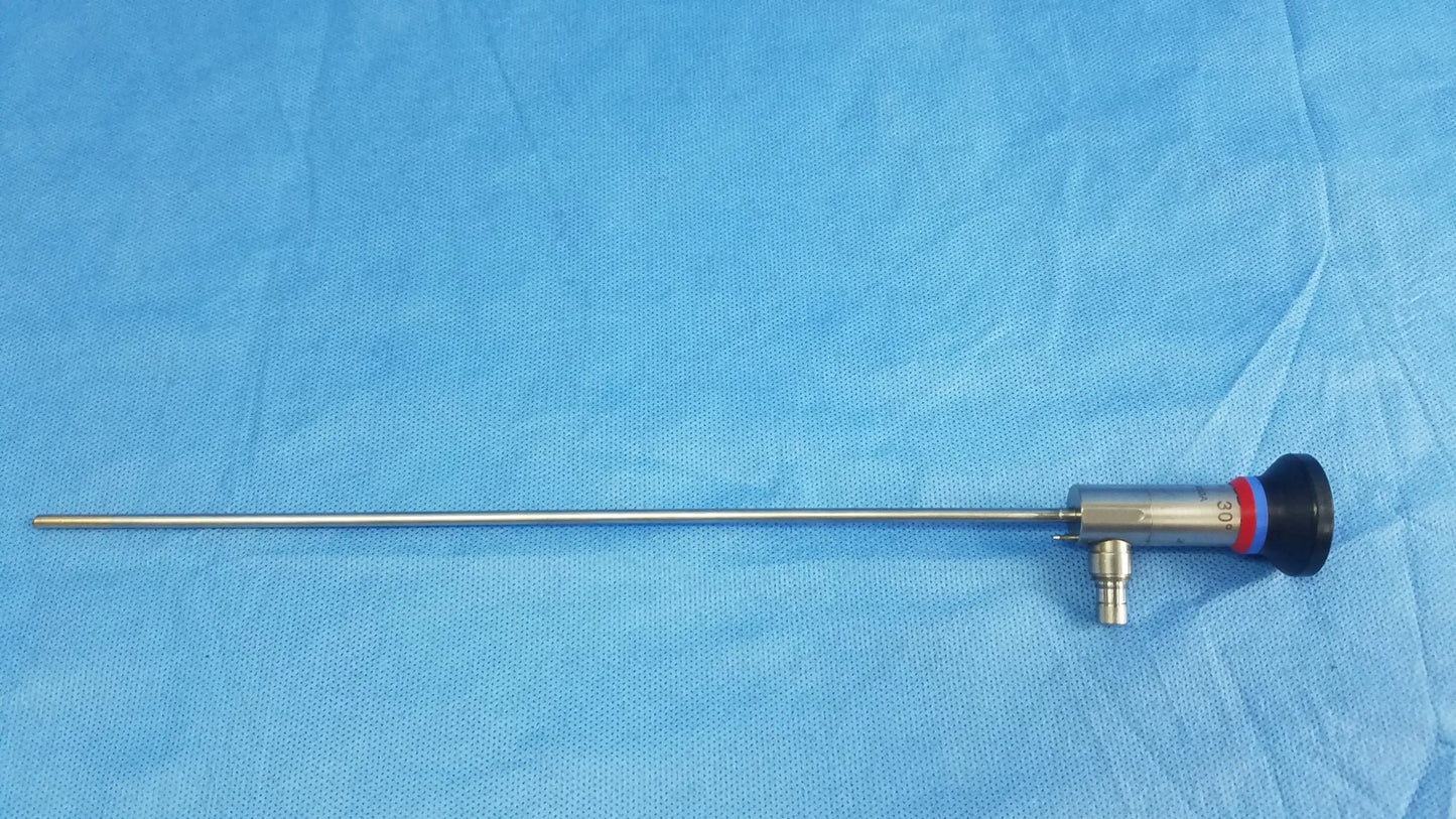 Silver oes elite wa2t430a rigid telescope with black and red capped tip for high definition surgical use