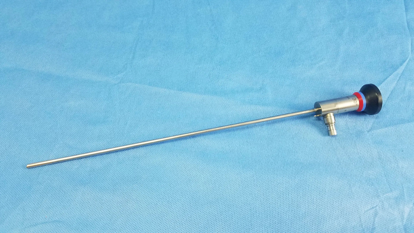 Silver rigid telescope with black and red capped tip olympus wa2t430a oes elite o es elite hd surgical endoscope