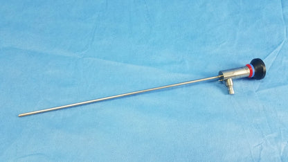Silver rigid telescope with black and red capped tip olympus wa2t430a oes elite o es elite hd surgical endoscope