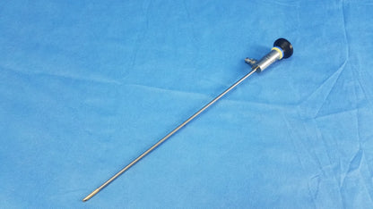 Silver Olympus WA2T470A OES Elite rigid telescope with black ergonomic handle and metallic shaft for surgical use