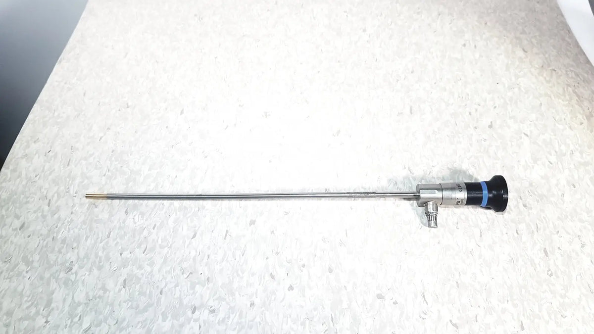 Silver surgical endoscope with black and blue handle of olympus wa50373 autoclaveable laparoscope 30 degree model