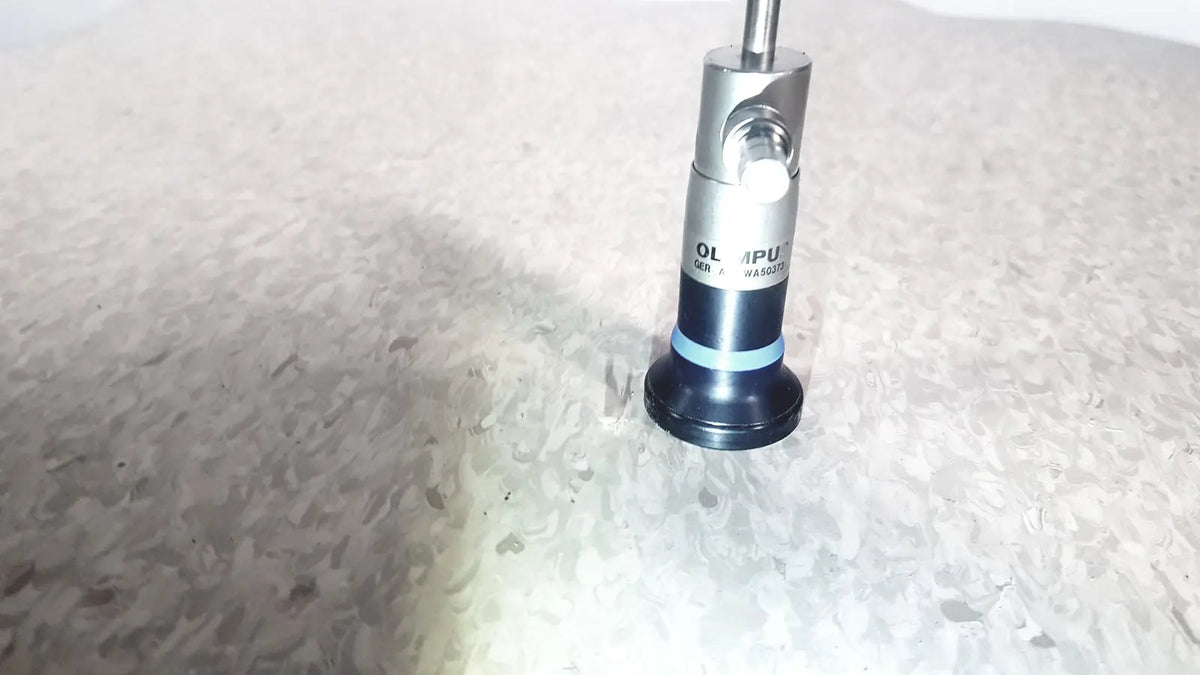 Silver and black olympus wa50373 autoclaveable laparoscope objective lens with blue ring for 30 degree viewing angle