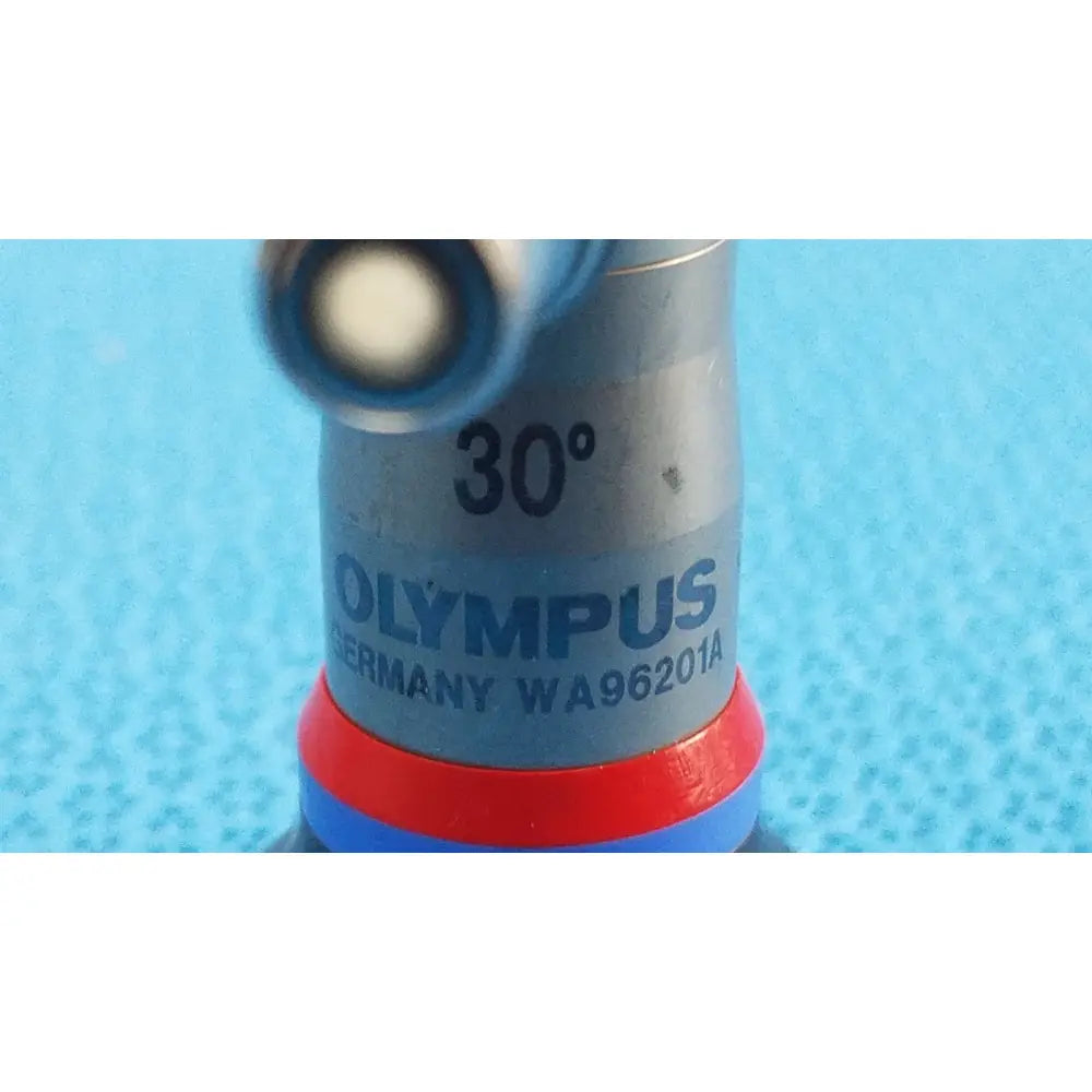 Silver olympus wa96201a 30 degree autoclavable ent sinuscope lens with red and blue bands from germany