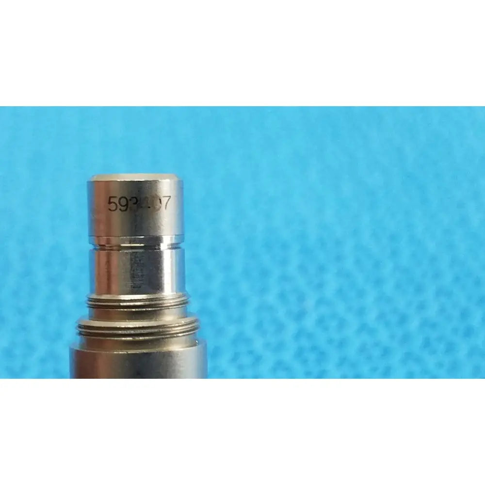 Silver metallic cylindrical component with engraved serial number 593207 of olympus wa96201a autoclavable ent sinuscope