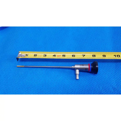 Silver olympus wa96201a autoclavable ent sinuscope endoscope with black and red handle and slender metallic shaft