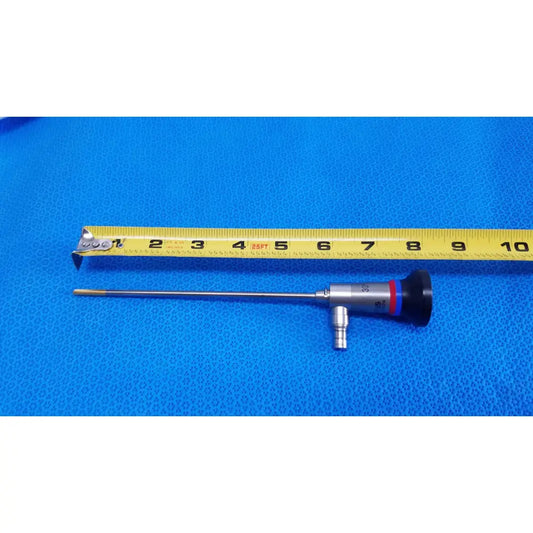 Silver olympus wa96201a autoclavable ent sinuscope endoscope with black and red handle and slender metallic shaft
