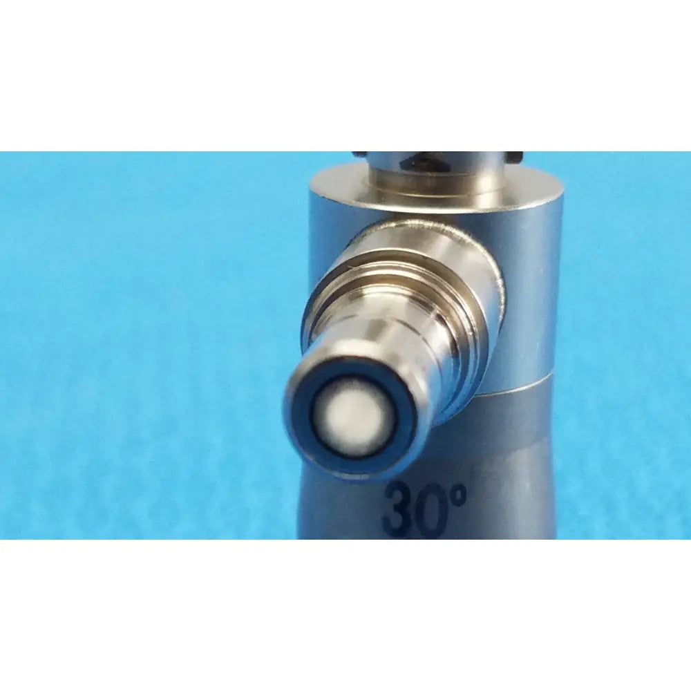 Silver metallic 30-degree autoclavable ent sinuscope with blue-ringed lens and threaded connector olympus wa96201a
