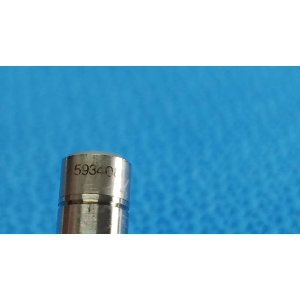 Silver cylindrical metal component with engraved serial number 5934-01 on top of olympus wa96201a autoclavable ent sinuscope