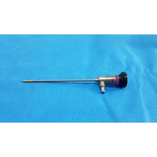 Silver olympus wa96201a autoclavable ent sinuscope with black red and blue striped handle for sinus examinations