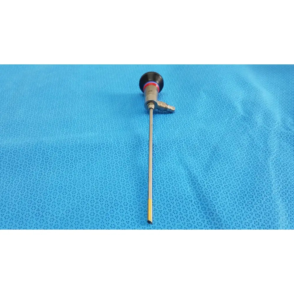 Silver autoclavable ent sinuscope with black red and blue capped tip olympus wa96201a 30 degree endoscope