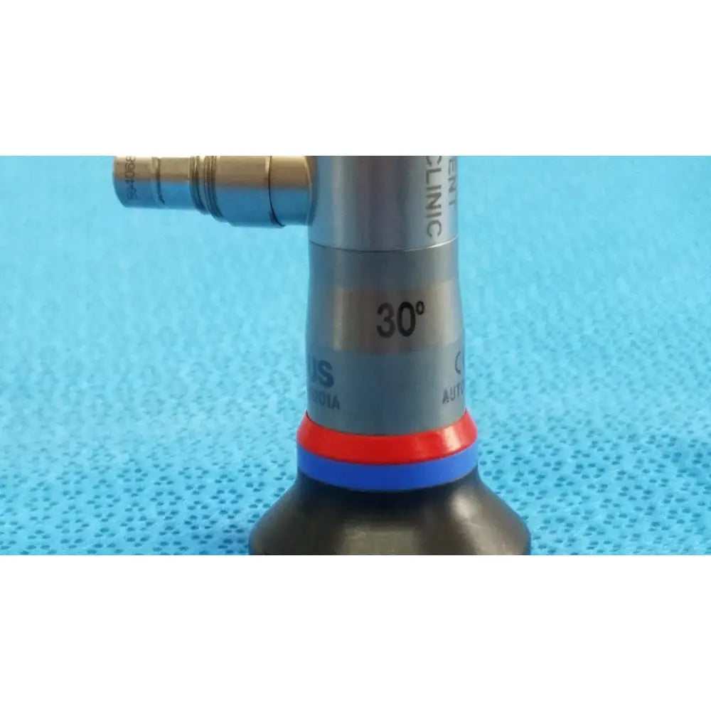 Silver autoclavable ent sinuscope endoscope wa96201a by olympus with 30-degree angled tip and red blue bands