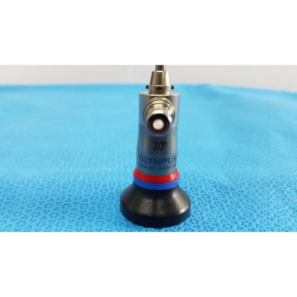 Silver and black olympus wa96201a 30° autoclavable ent sinuscope endoscope lens with red and blue accent bands