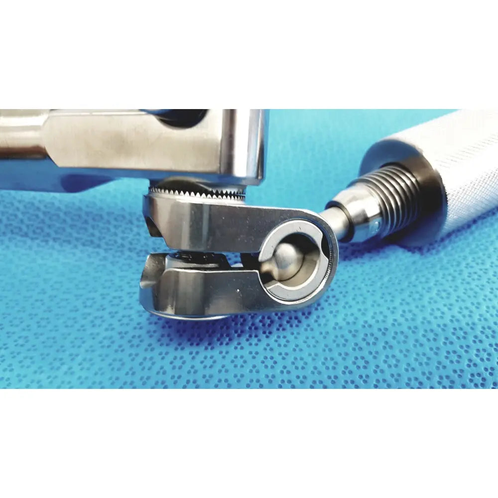 Stainless steel Omni-Tract 11184 speed-tract support arm with precision joint and threaded shaft for stable surgical retraction