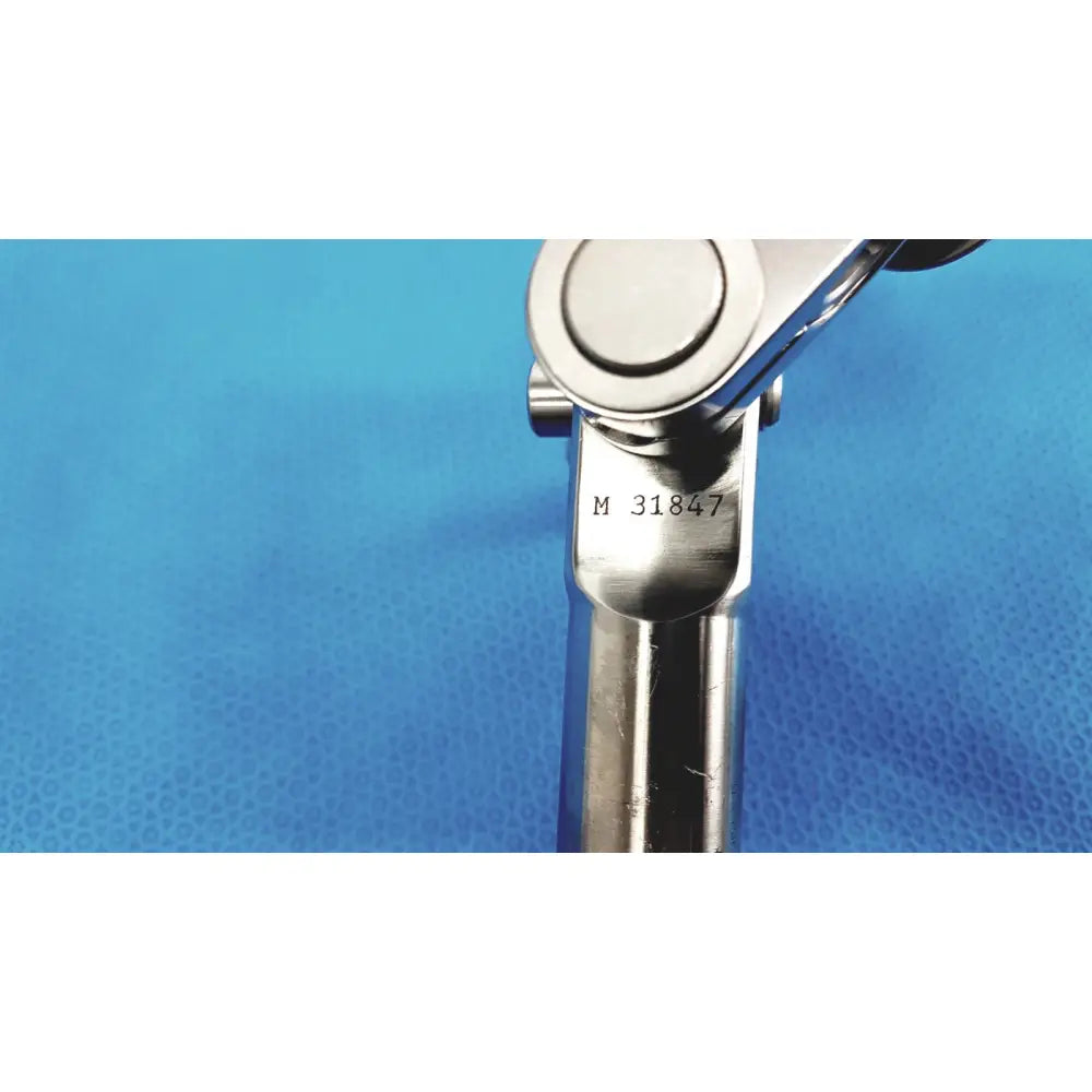 Stainless steel omni-tract 11184 speed-tract support arm with polished surface and engraved serial number for stable surgical use