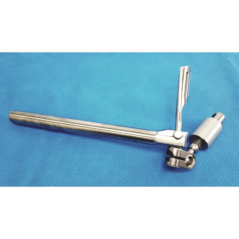 Stainless steel surgical retractor with long handle and adjustable clamp in omni-tract 11184 speed-tract support arm