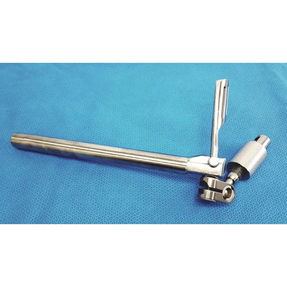 Stainless steel surgical retractor with long handle and adjustable clamp in omni-tract 11184 speed-tract support arm